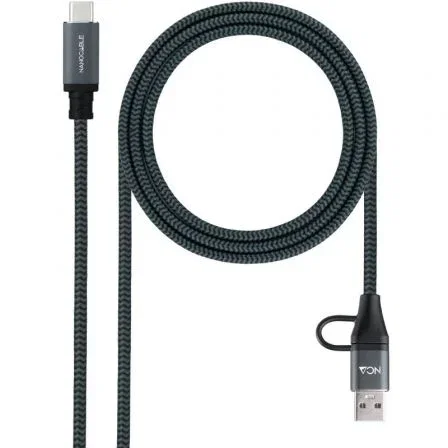 Nanocable Cable USB 3.2 Gen2x2 100W 20Gbps 1m Gris/Negro Nanocable Cable USB 3.2 Gen2x2 100W 20Gbps 1m Gris/Negro